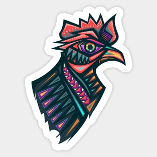 Colorful mexican rooster illustration Sticker